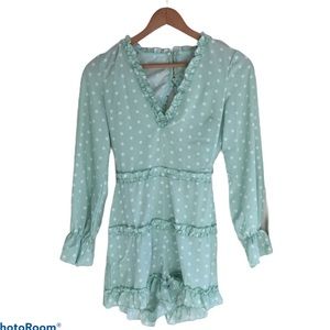 NWT Parisian Polka Dot Ruffle Romper